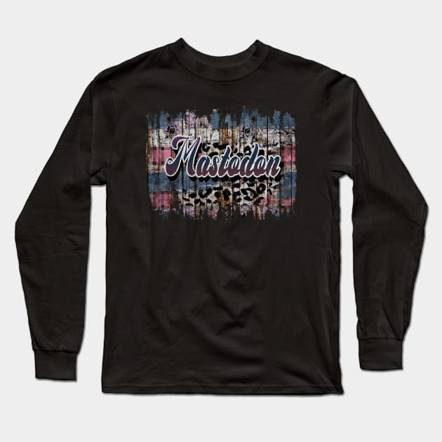 Mastodon Thanksgiving Name Vintage Styles Gift 70s 80s 90s Long Sleeve T-Shirt by Gorilla Animal